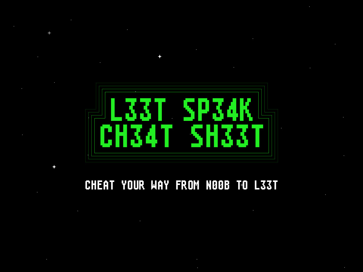 1200px x 900px - Leet Speak Cheat Sheet - GameHouse