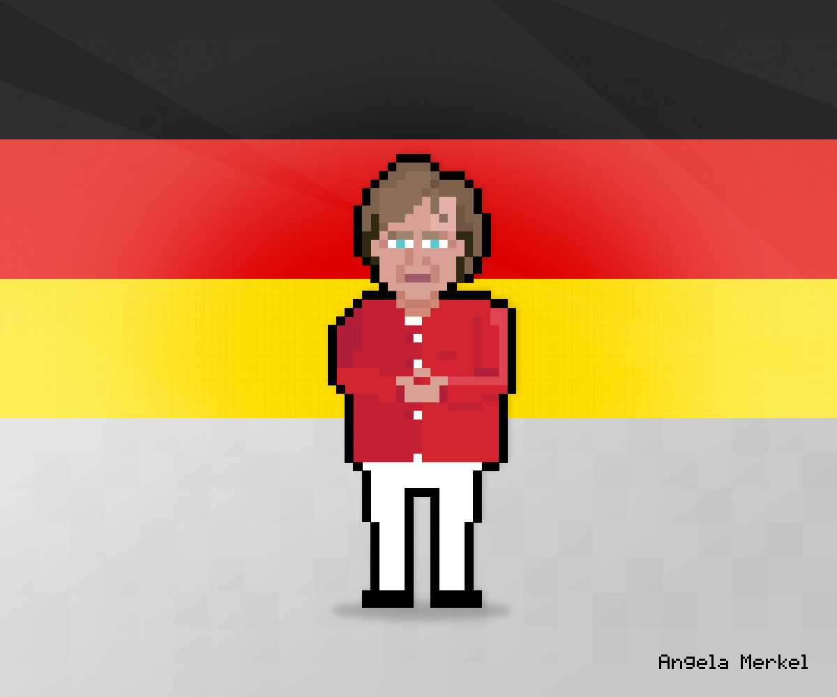 Angela Merkel as 8-bit game character