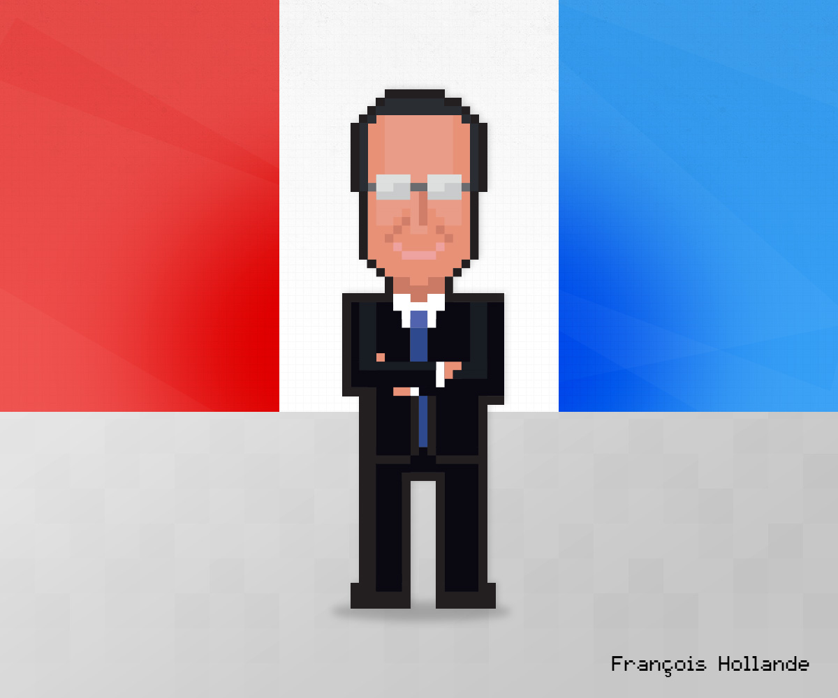 François Hollande as 8-bit game character