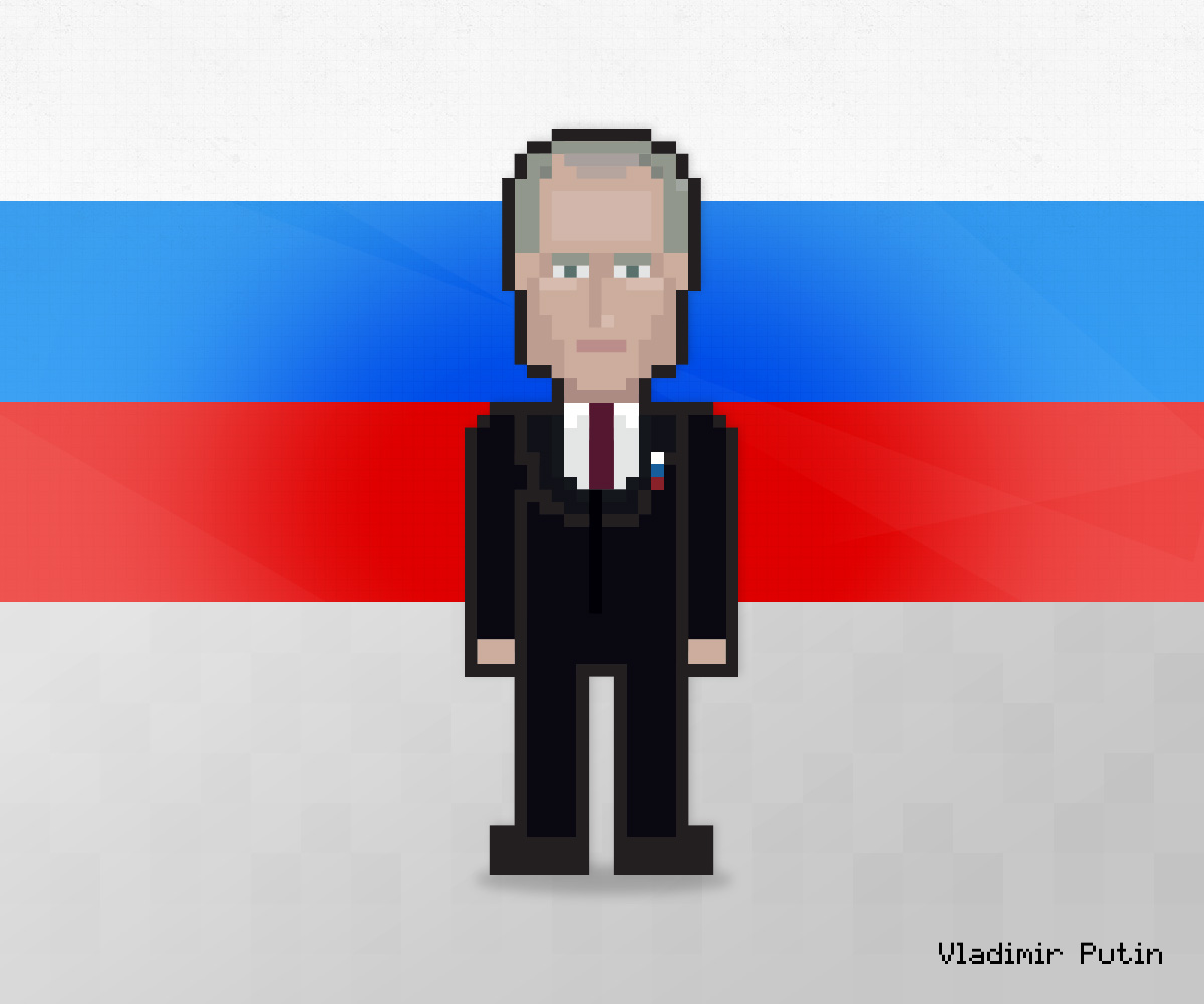 Vladimir Putin as 8-bit game character