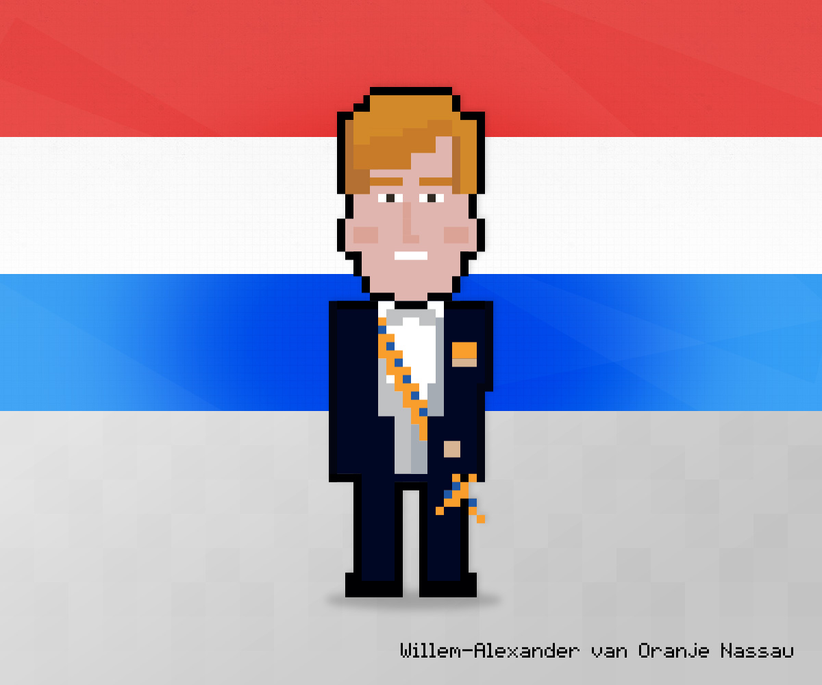 Willem-Alexander van Oranje Nassau as 8-bit game character