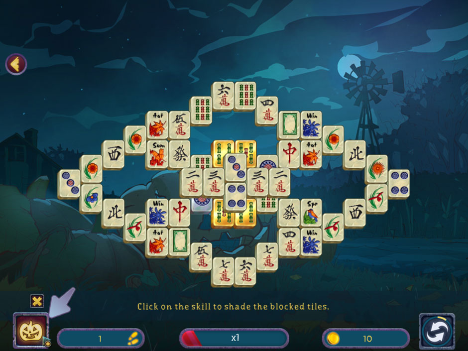 Halloween Night Mahjong Shaded Tiles Button