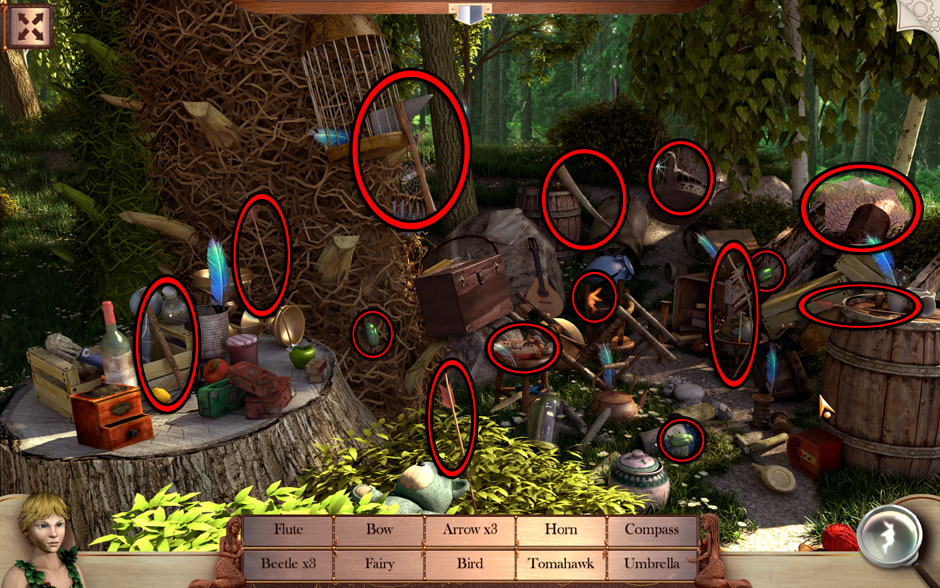 Peter and Wendy in Neverland Tree Object Locations