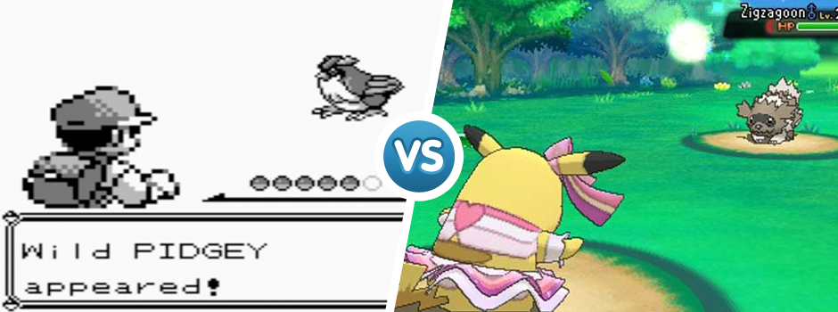 Pokemon battle 1996 vs 2014 graphic comparison