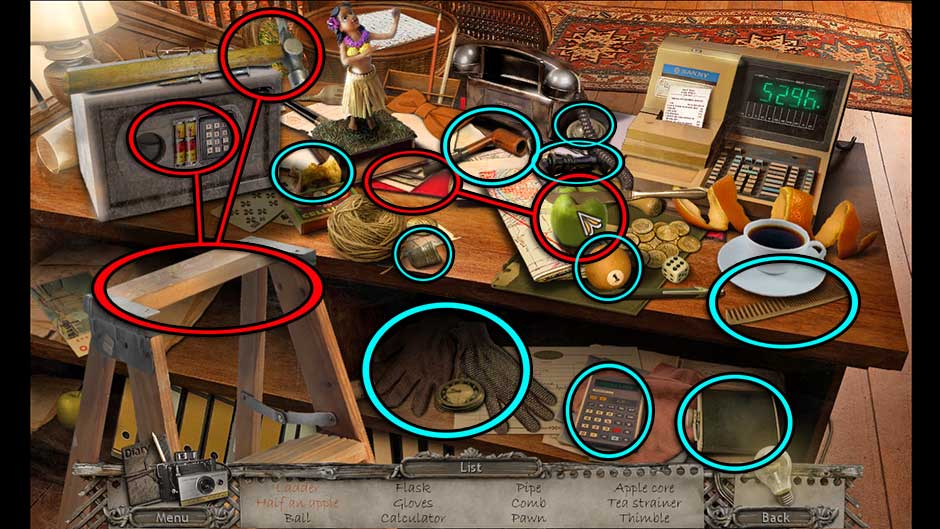 Mysteries of the Past – Shadow of the Daemon Reception Hidden Object Scene