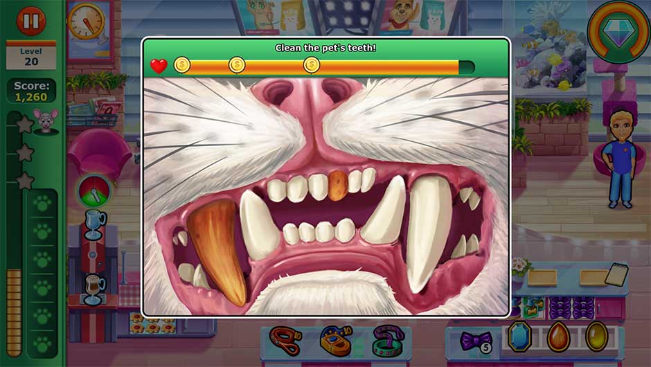Minigame - Clean the pet's teeth!