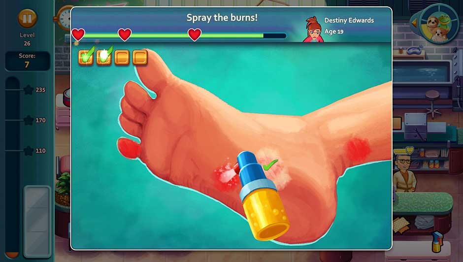 Minigame - Spray the burns!