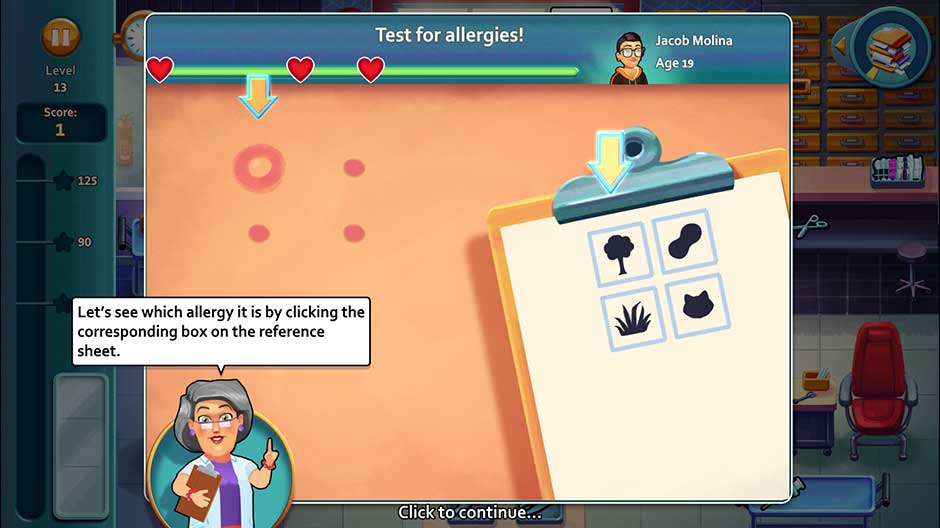 Minigame - Test for allergies!