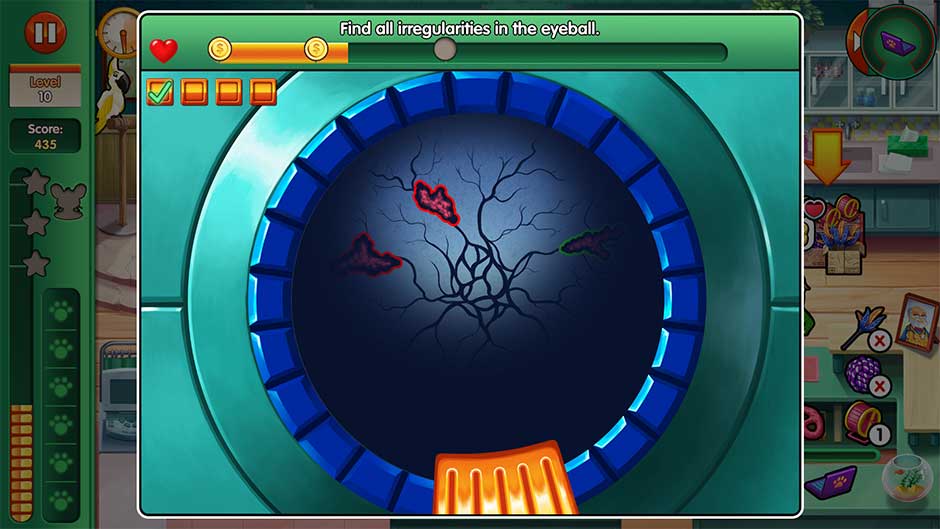 Dr. Cares - Amy's Pet Clinic - Minigame - Find all irregularities in the eyeball!