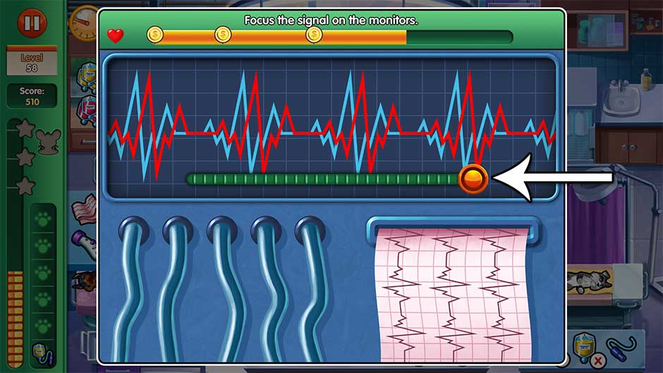 Dr. Cares - Amy's Pet Clinic - Minigame - Focus the signals on the monitor!