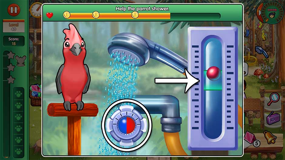 Dr. Cares - Amy's Pet Clinic - Minigame - Help the parrot shower!