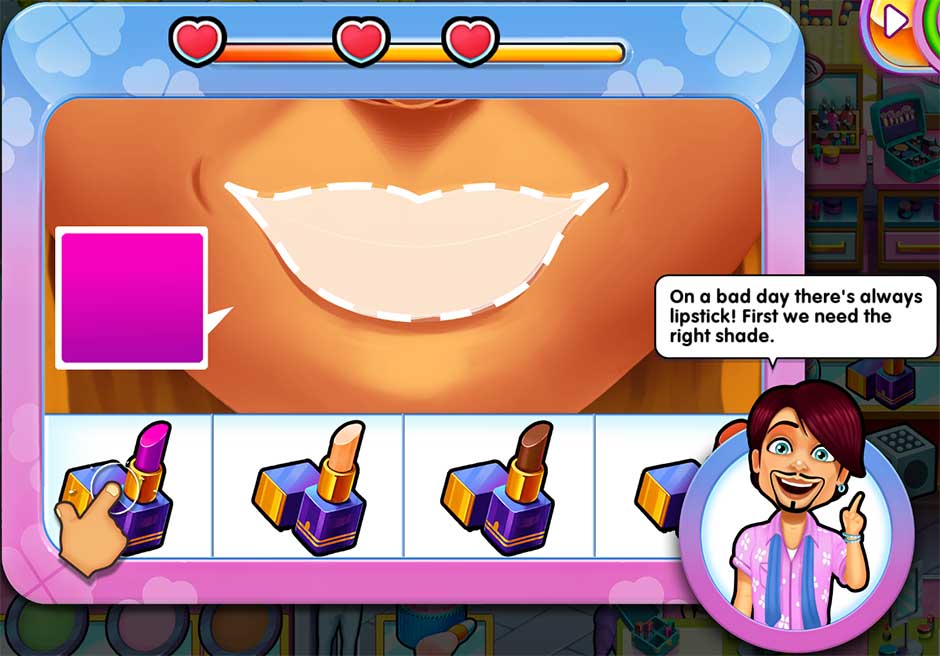 Sally's Salon - Kiss & Make-Up - Minigame - Apply Lipstick