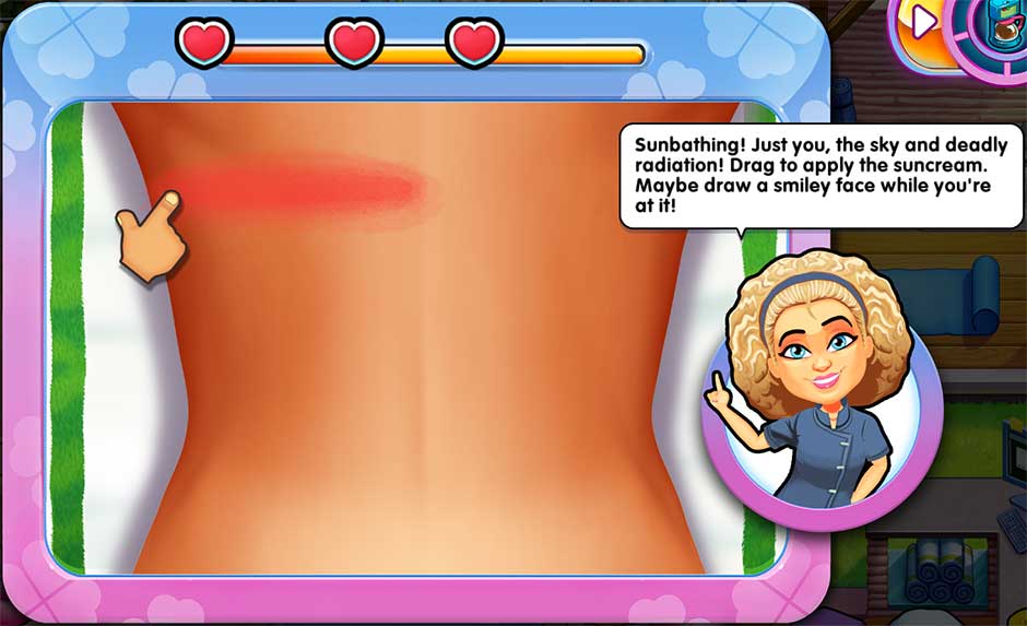 Sally's Salon - Kiss & Make-Up - Minigame - Apply Sunscreen