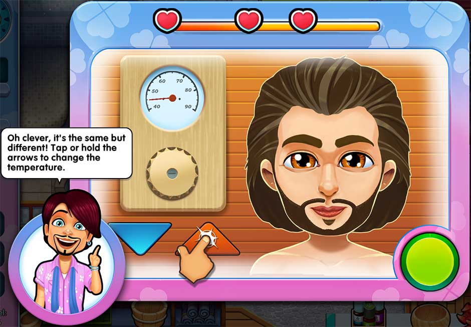 Sally's Salon - Kiss & Make-Up - Minigame - Check Temperature