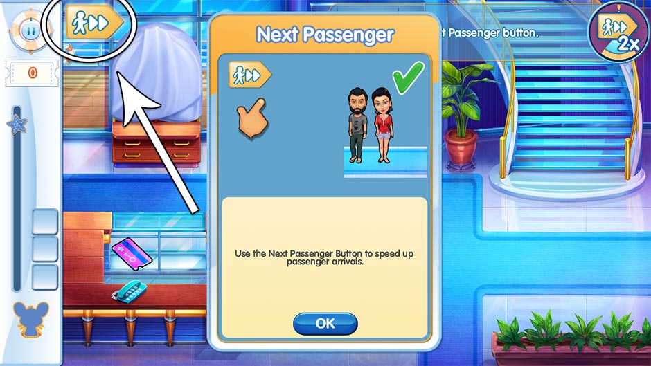 The Love Boat - Second Chances Collector's Edition - Tutorial - Next Passenger Button