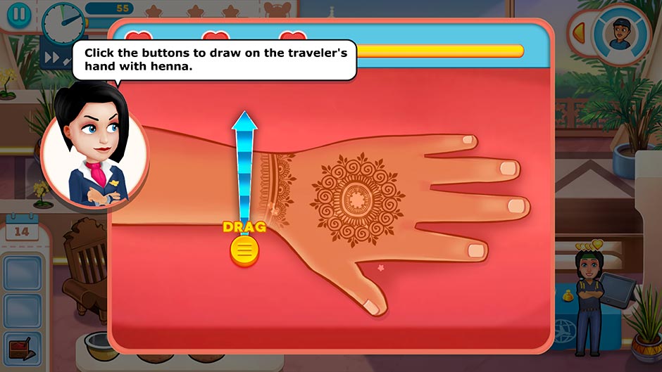 Amber's Airline - 7 Wonders - Henna Minigame