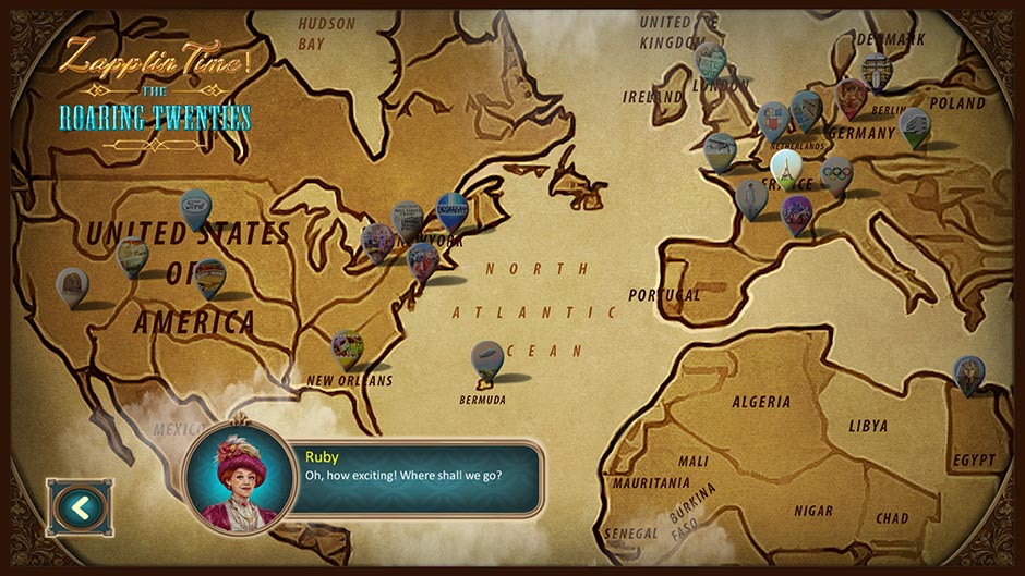 Zapplin Time! The Roaring Twenties - World Map - GameHouse Exclusive