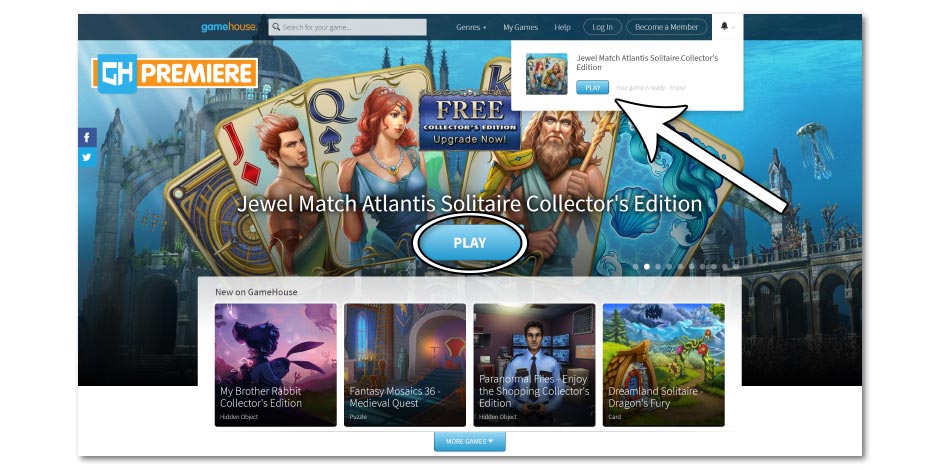 Step 4 - How to Redownload Jewel Match Atlantis Solitaire Collector's Edition - GameHouse