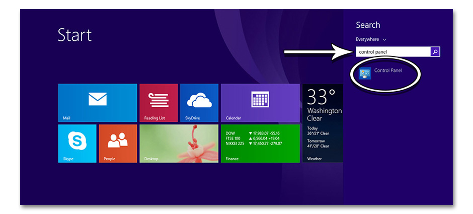 Step 2 - How to Find the Control Panel in Windows 8 - GameHouse