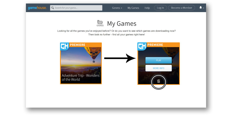 Step 3 - How to Delete a Game - GameHouse