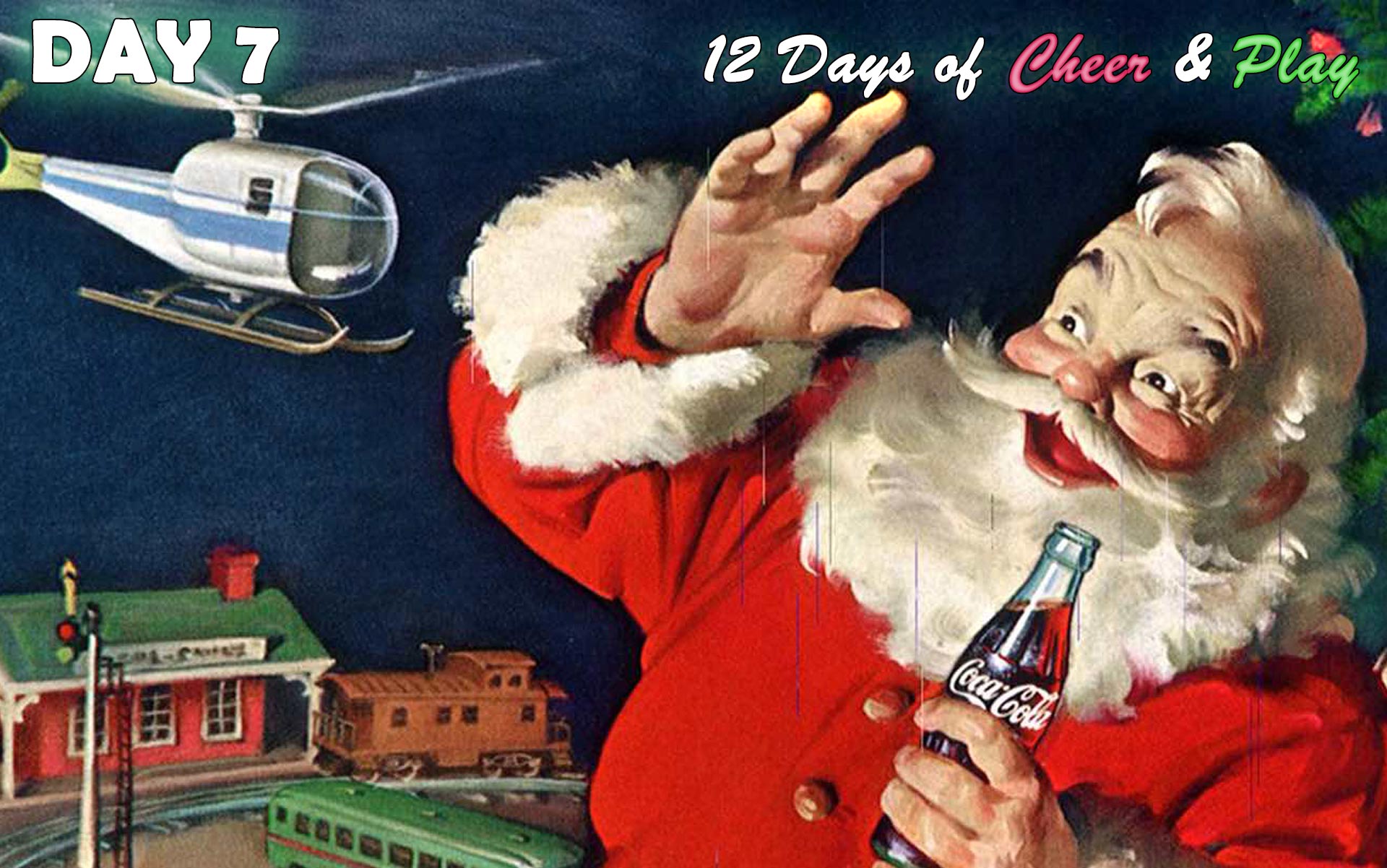 Новогодние рекламы 2024. Хэддон Сандблом. Санта Кока кола 1931.