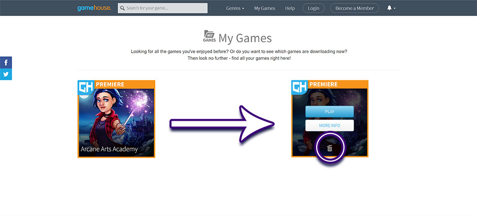 Step 3 - How to Delete a Game - GameHouse